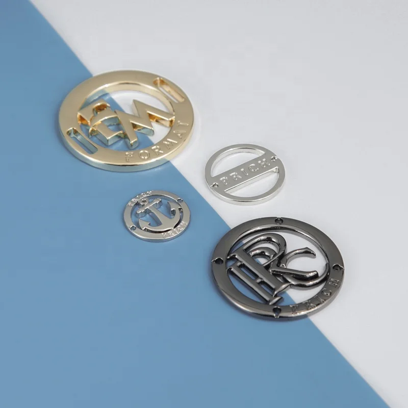 YHG Embossed Custom Logo Zinc Alloy Brass Enamel Label Metal Plaque Tag for Fashion Clothes Coat