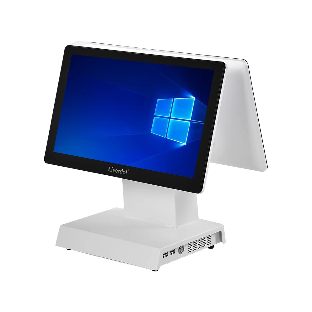 15 6 дюймов двойной емкостный сенсорный экран все-в-одном POS-система белый Windows Настольный планшетный ПК умный дешевый POS заказ планшета