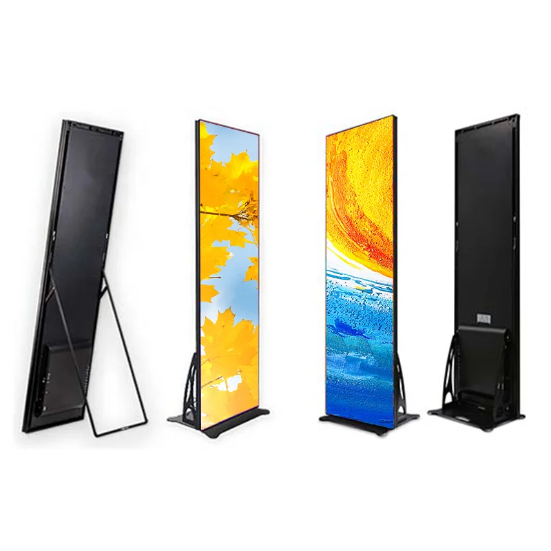 Indoor p2 p2.5 flooring standing move smart digital video advertising screen display led poster