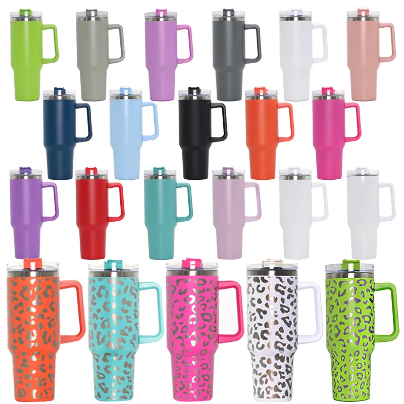 Wholesale Bulk 40oz Double Wall Stainless Steel Insulated Water Bottle Vacuum Stanleys h2.0 Cups Tumbler Travel Mugs With Handle