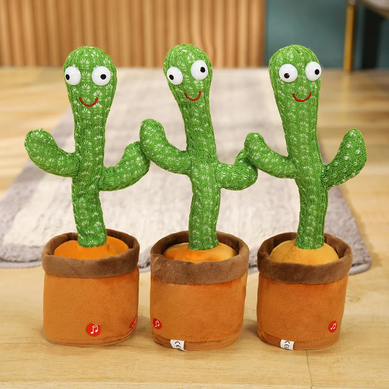 Funny Electric Cactus Plush Toy Dancing Cactus for Baby Learning to Speak Singing Shaking and Talking Electronic Pet