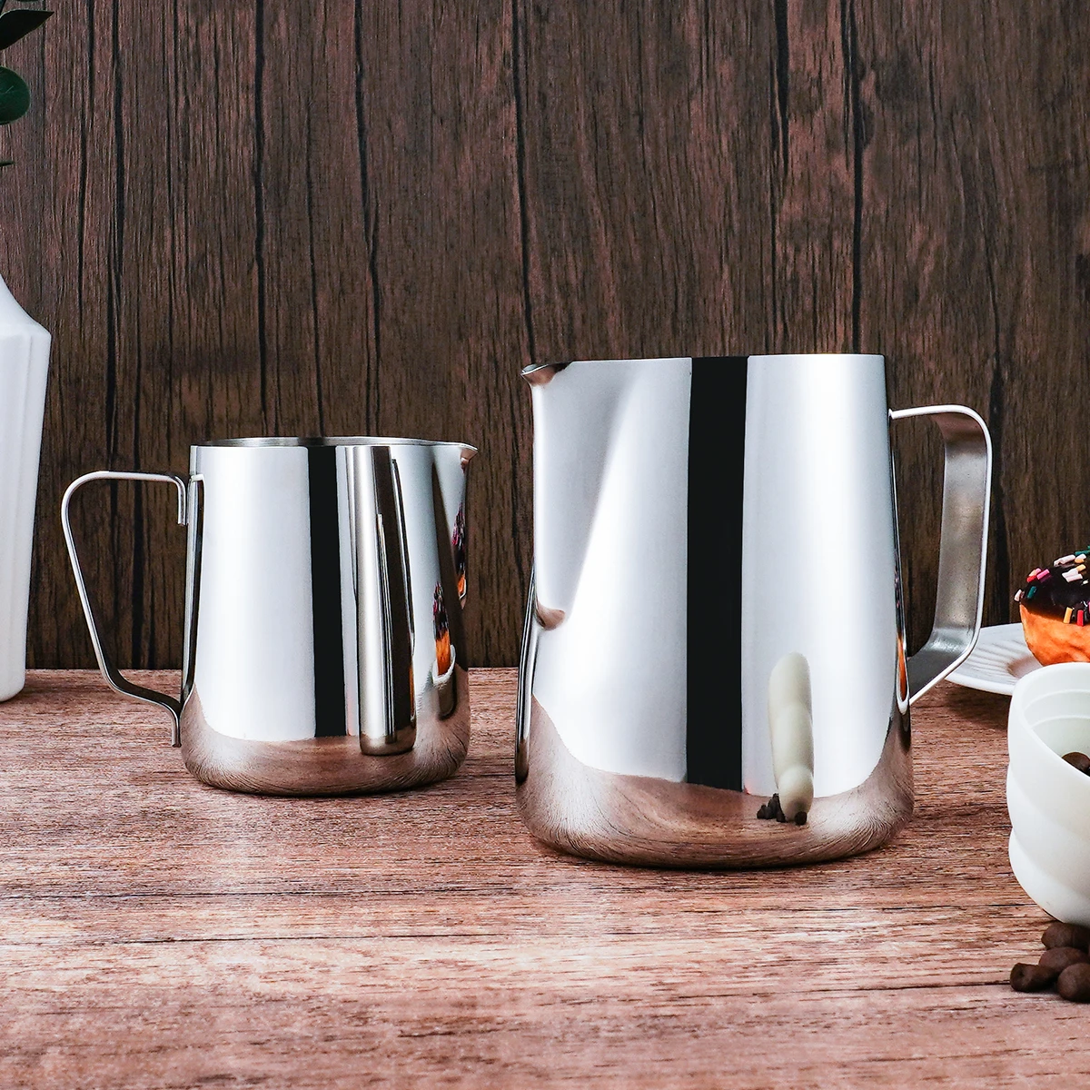 Wholesale  Latte Coffee Frothing Jug 350/600ml Stainless Steel Espresso Barista Milk Pitcher
