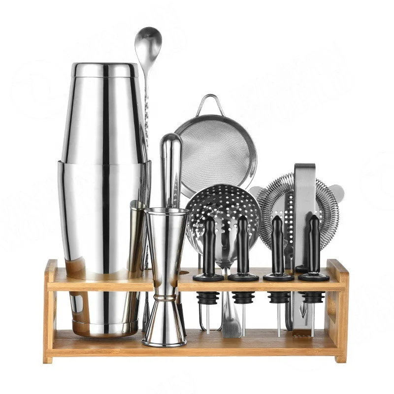 High corrosion resistance travel Bartender Professional Bartender Kit Home Bar Tools Set 5 pcs bartender kit with table