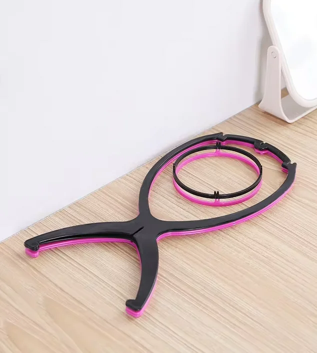 Wholesale Wig Head Holder Plastic Wig Teaching Bracket Portable Folding For Styling Display Women Long Wig
