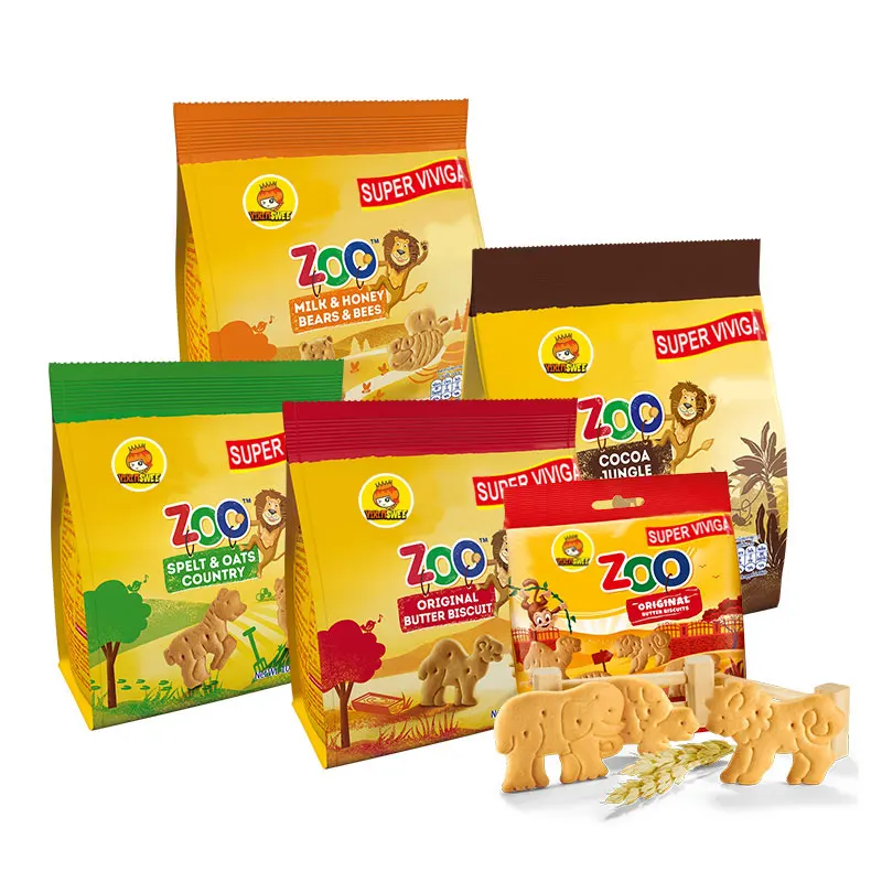Milk Animal Shapes Baby Biscuits Kids Food Zoo Farm Biscuits Cartoon Bear Cookies
