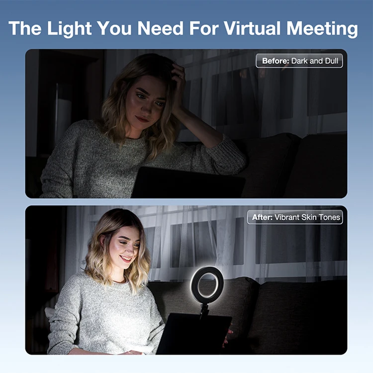 Best selling 6 inch portable selfie ring light rechargeable portable phone ring light with clip