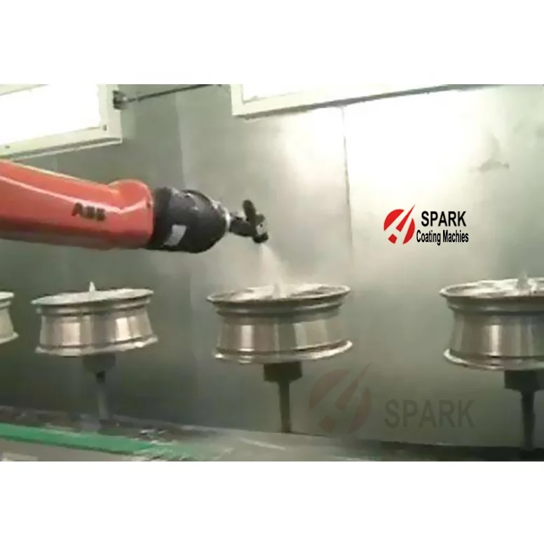 Wheels Rims Hub automatic electrostatic powder coating production line machine for wheel rim hub