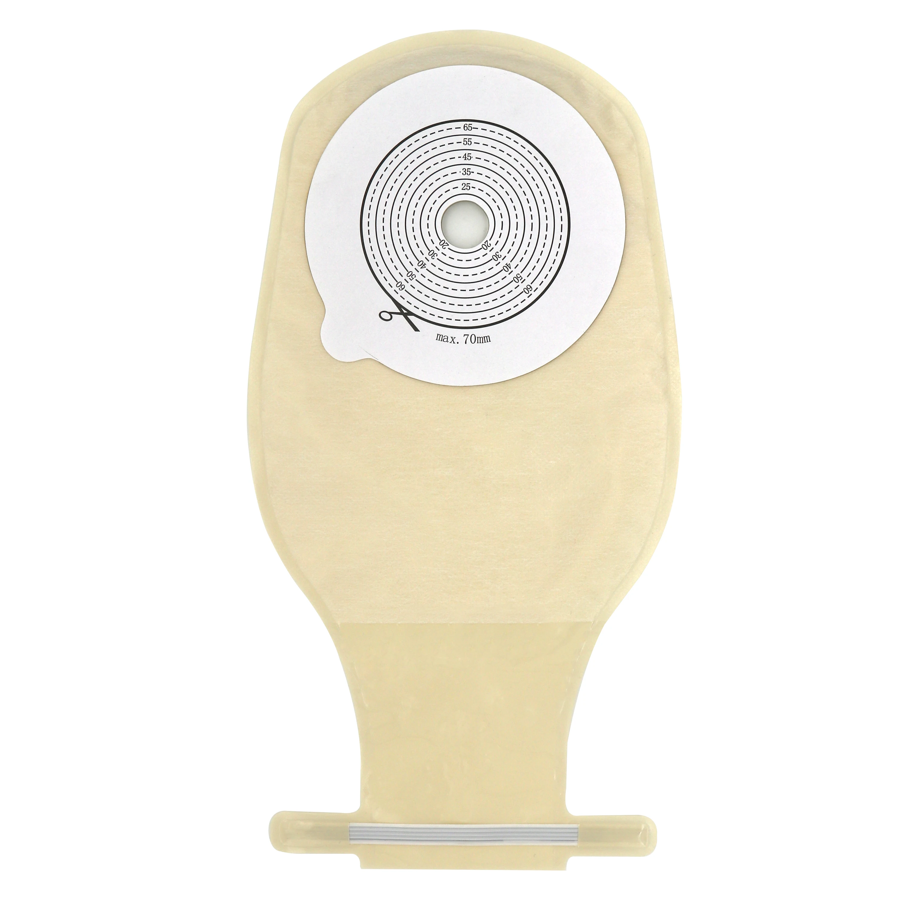 flange 70mm One-time Y1169 breathable firm leakage-proof EVOH Skin color twist tie one-piece stoma bag