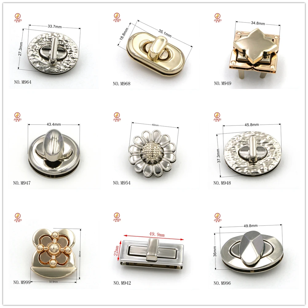 Bag Making Hardware Accessories Metal Turn Lock Twist Bag Lock Closure