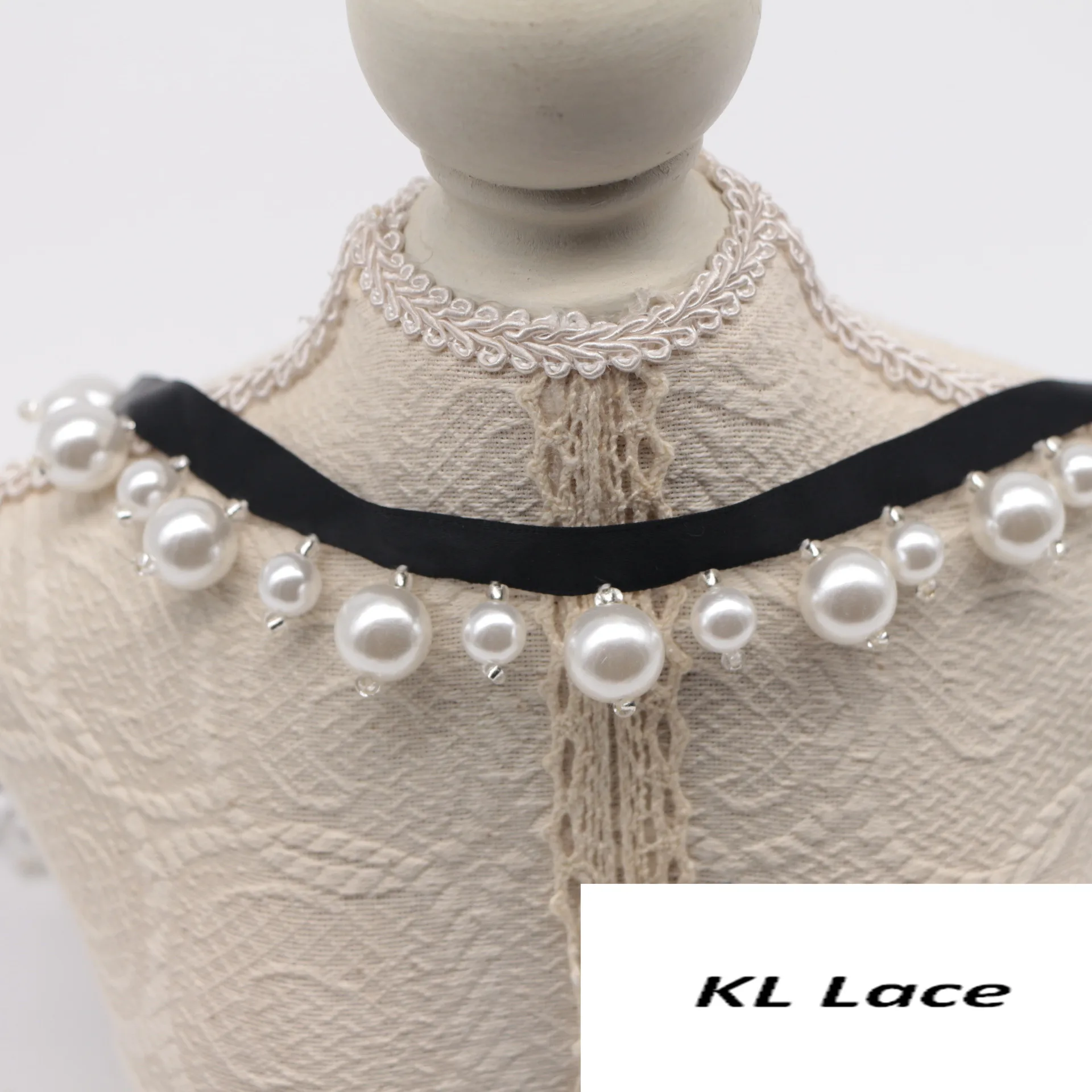 Width 3-20 cm Red white black Glass Crystal Pearl Tassel Fringe lace ribbon for Stage Wear Party dress Curtain cheongsam