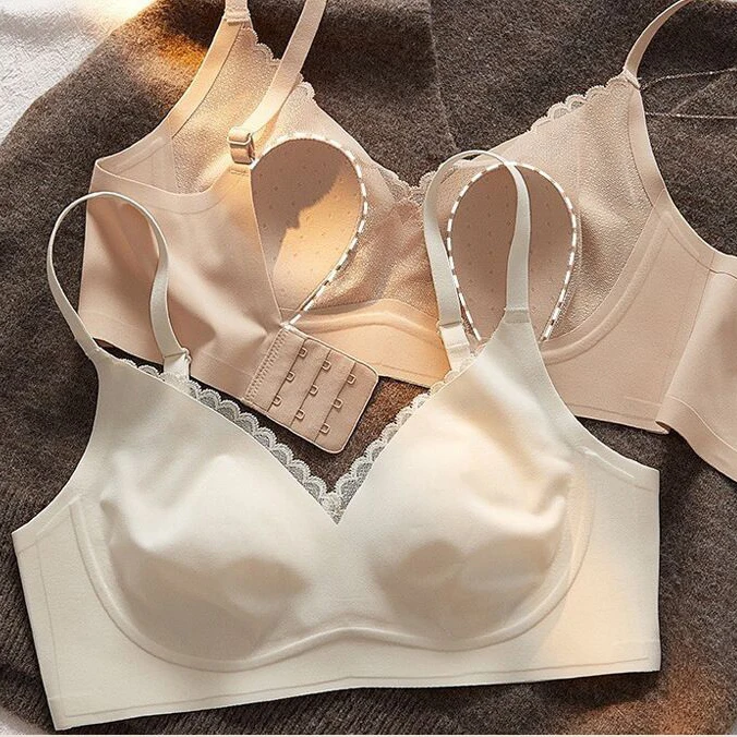 Lace Seamless Bra for Women Comfortable Wireless Invisible Bra Push Up Bralette Summer Ultra Thin Lingerie