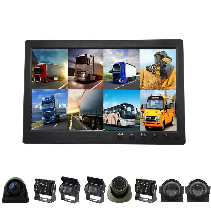 Цветной автомобильный монитор TFT LCD 10 1 дюйма 6 каналов 8 для DVD/VCR/автомобильной камеры заднего вида с встроенным видеорегистратором