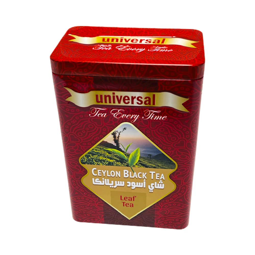 Custom Design Tinplate Storage Container Rectangle Shape Metal Can Packaging Gift Airtight Lid Tea Tin Box For Tea