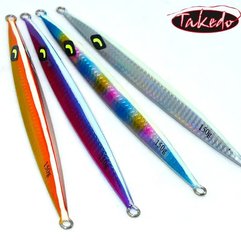 TAKEDO JY30 150g 18cm  Bass Lure Deep Sea Lead Metal Jig Lure  Fast Sinking Lures Pencil Vertical Lead Jigs