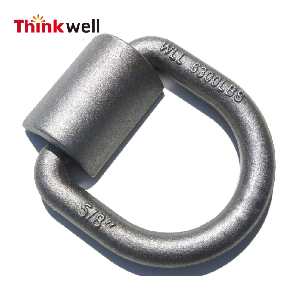 Thinkwell Hot Sale Forged Carbon Steel D Ring with Weldable Bracket Galvanized Finish
