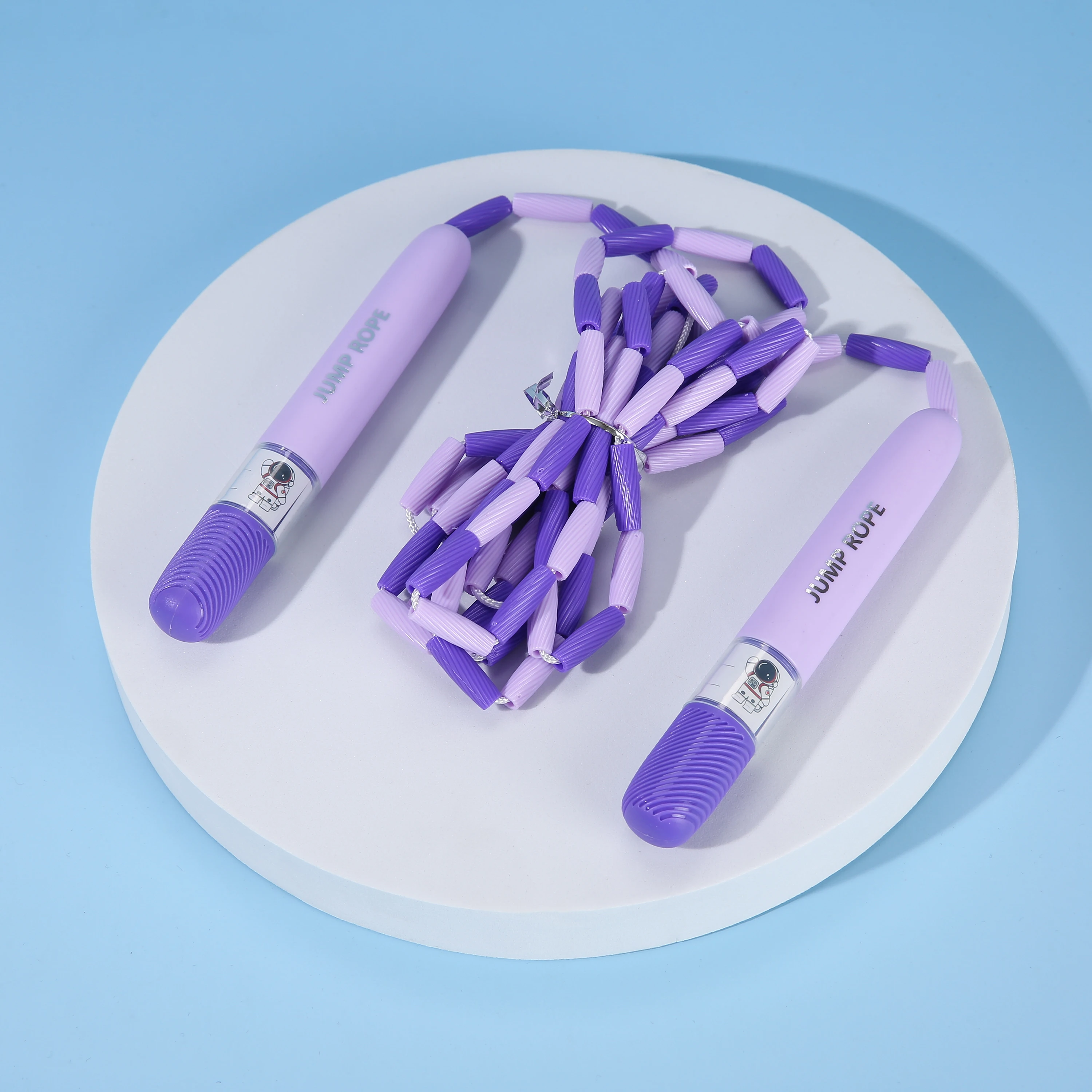 Physical Education Gym Adjustable Length 1 inch Classic Tangle free Segmented Hard Beaded Skipping Jump Rope for Kids Adults