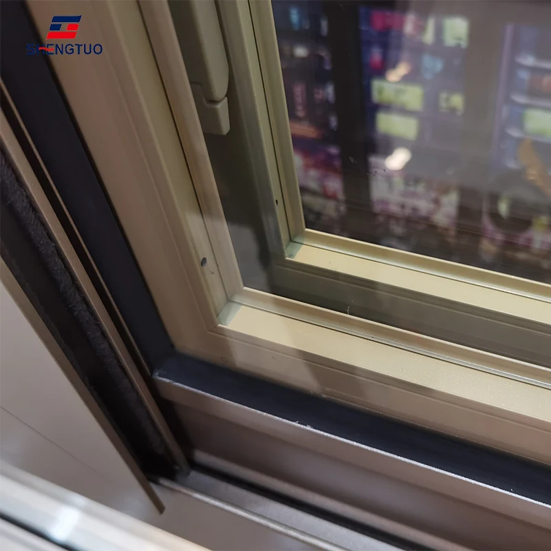 Thermal Break Aluminum Frame Integration Sliding Window Double Glass Latest Design 2.5-rails Aluminum Alloy Magnetic Screen 1.4