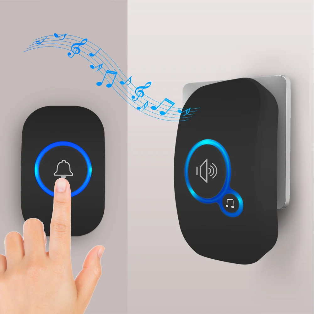 New 150M Long Distance Wireless Doorbell  UK US EU Plug Smart Doorbell For Home