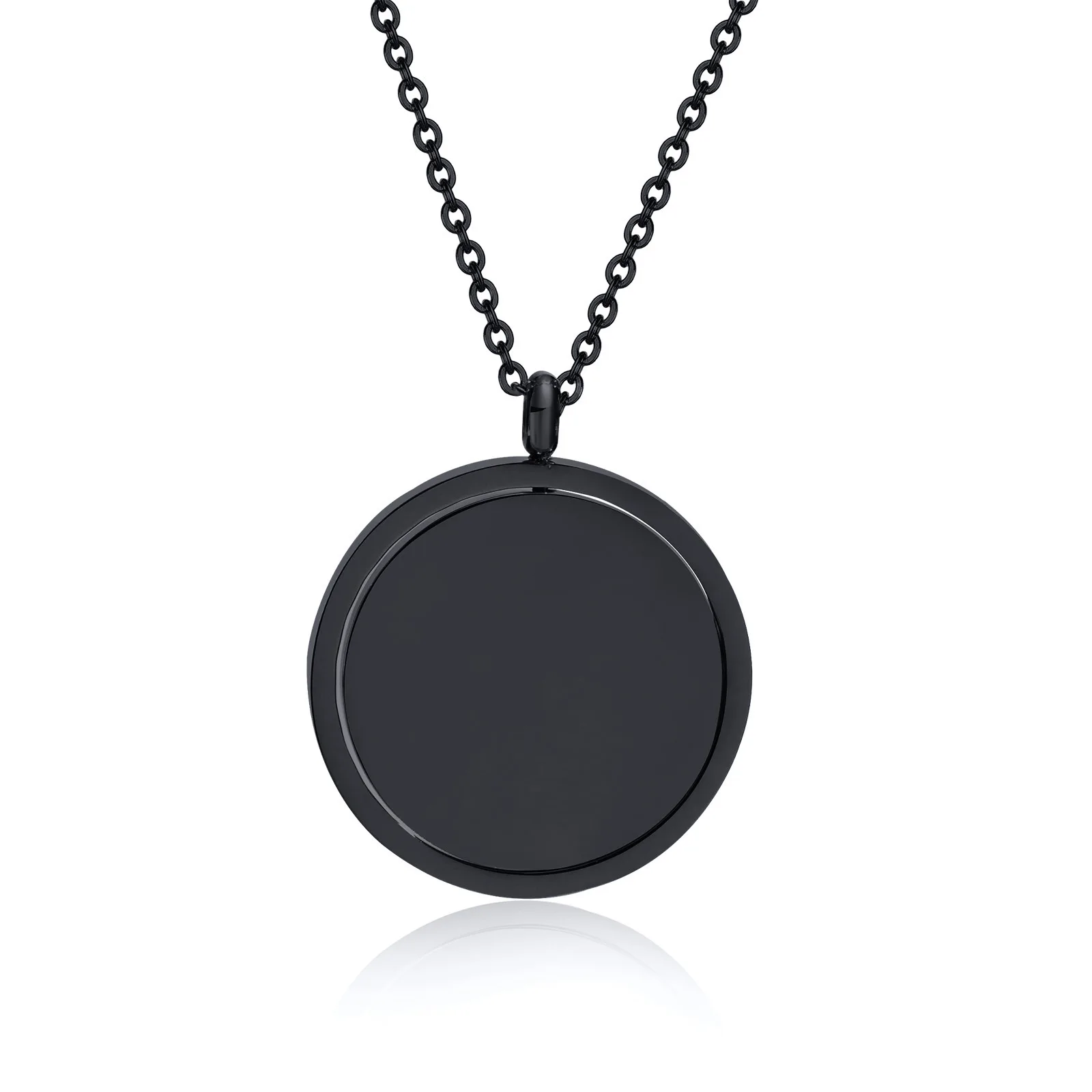 Unique Design Custom Laser Logo Spinner Rotatable Heart Necklace Stainless Steel Gold Plated Heart Rotating Pendant Necklace