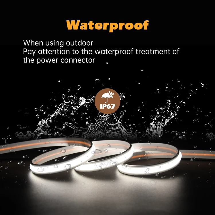 COB Neon LED Light Strip Flexible Silicone Set 5M 480 LEDs Embedded Linear Waterproof Light Tape for Indoors Outdoors Decoration