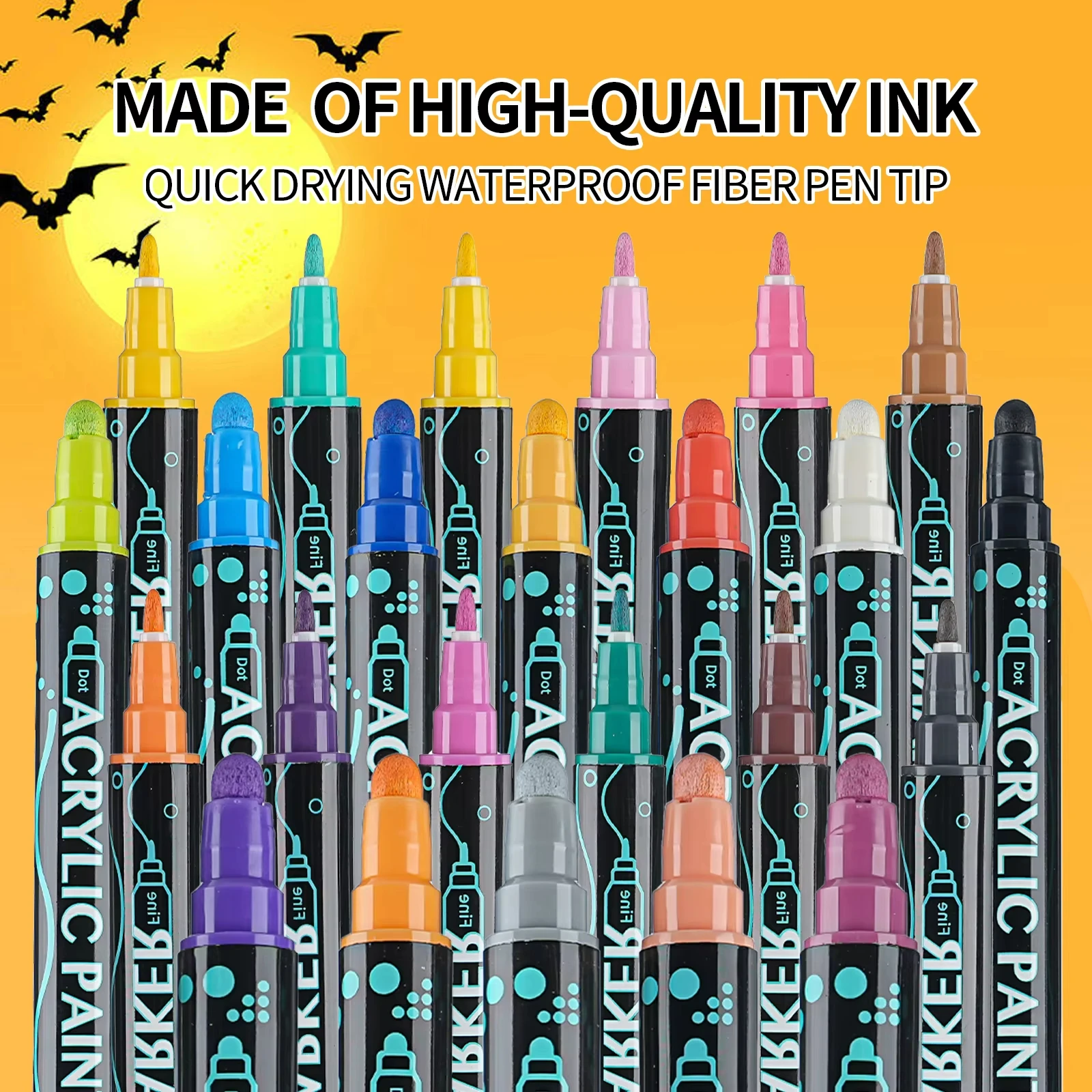 12/24/26/36 Colors Dual Tips Art Marker Drawing Acrylic Paint Marker Pens Set For Rock Painting Ceramic Glass Wood