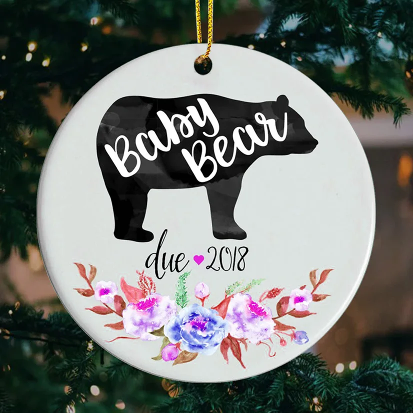 High quality christmas tree decoration Hanging Ornaments 2 side printing blank ceramic ornament for sublimation
