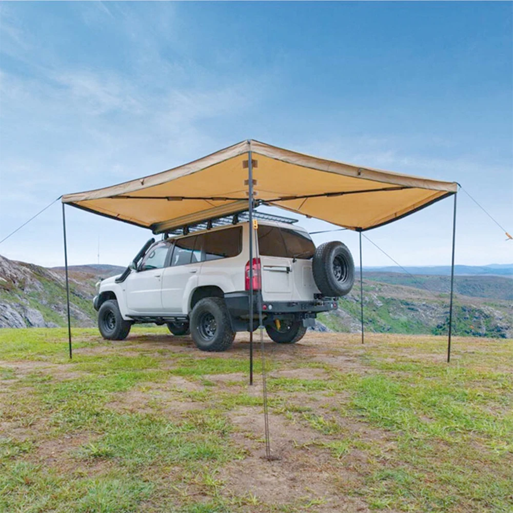 Factory Direct Sale Straight Bracing Car Awning 4x4 Car Roof Side Shelter Tent Foxwing 270 Canopy Awning