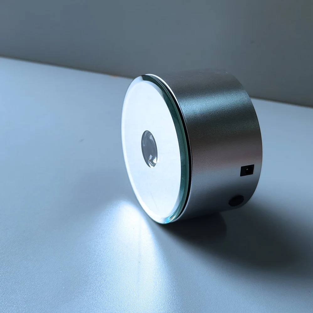 Small Round Sliver plastic option light colors rotating led crystal light base for bottle displaying