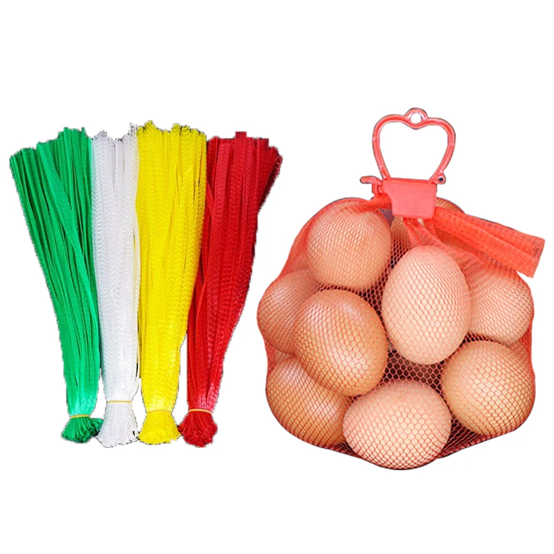China supplier custom size 35cm 60cm white red color vegetables packaging reusable fruit mesh net bag