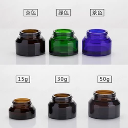 15g 30g 50g Slant Glass Jar Inclined Slope Shoulder Cream Container Cosmetics Empty Matte Frosted Amber Black Glass Cream Jar