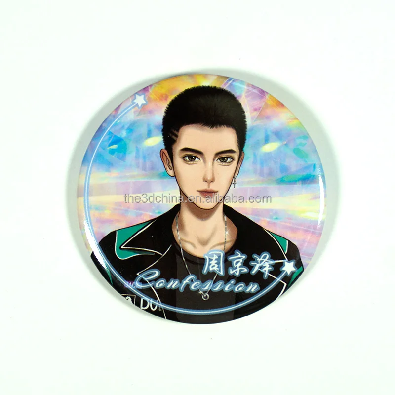 Lapel Badges Custom 3d Lenticular Printing cartoon hard enamel pin badge anime Metal Anime Badges