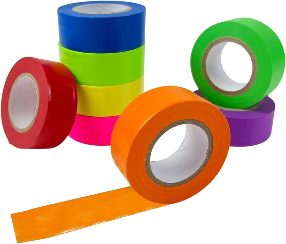 Non-adhesive Fade Less Surveyor Marking Tape Fluorescent Flagging Tape