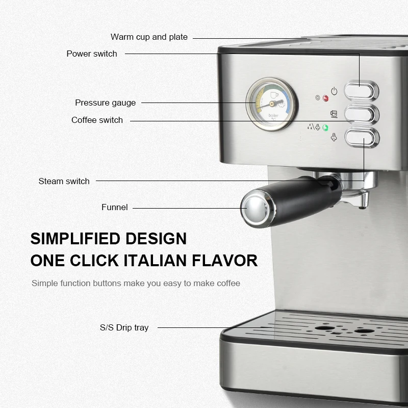 Aluminum alloy boiler filter holer 15/20 bar Household cafe machine espresso coffee maker machine