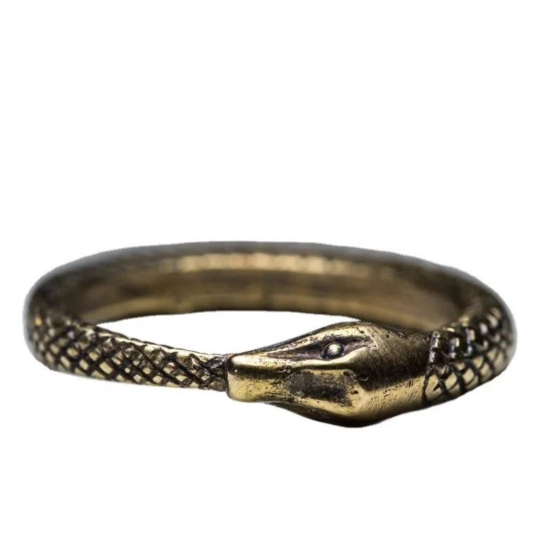 popular finger snake rings retro antique black old gold plated ouroboros ring 925 rings women custom silver jewelry