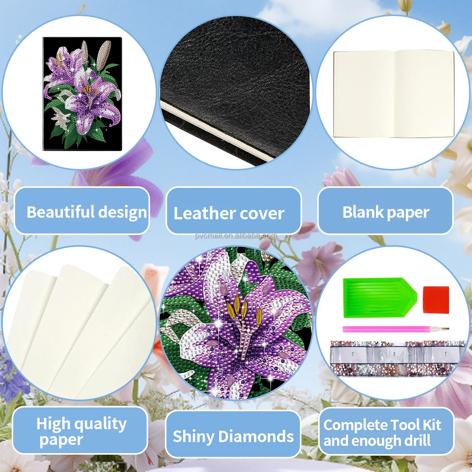 Wholesale Kids Crafts DIY Creative Art Diamond Painting Note Book Animals A5 Diamond Painting Embroidered Notebook for Children