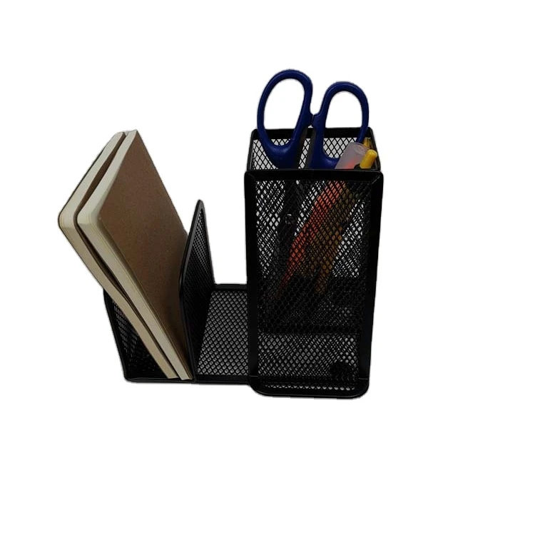 Sustainable Durable Eco-friendly metal mesh office desk organizer with phone holder