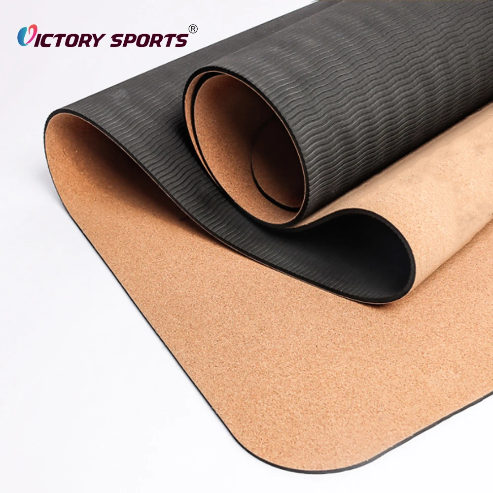 Wholesale China Dual Color Anti-Slip Tpe 6 Mm Customised Cork Yoga Mats For Fitness