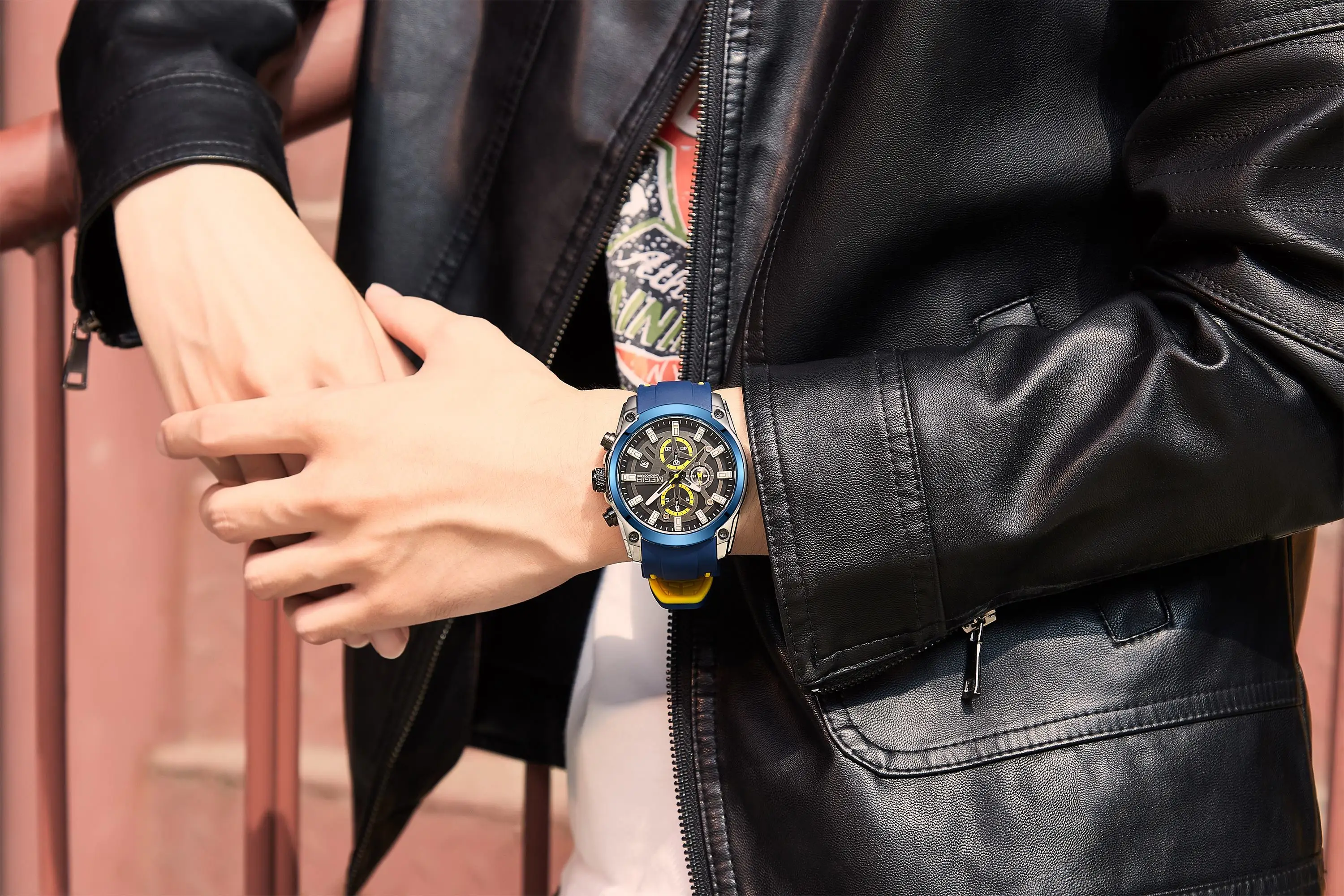 Relojes Hombre MEGIR 2144 Original Brand Luxury Men Chronograph Wrist Watches Quartz Fashion Silicone Sport Watch Waterproof