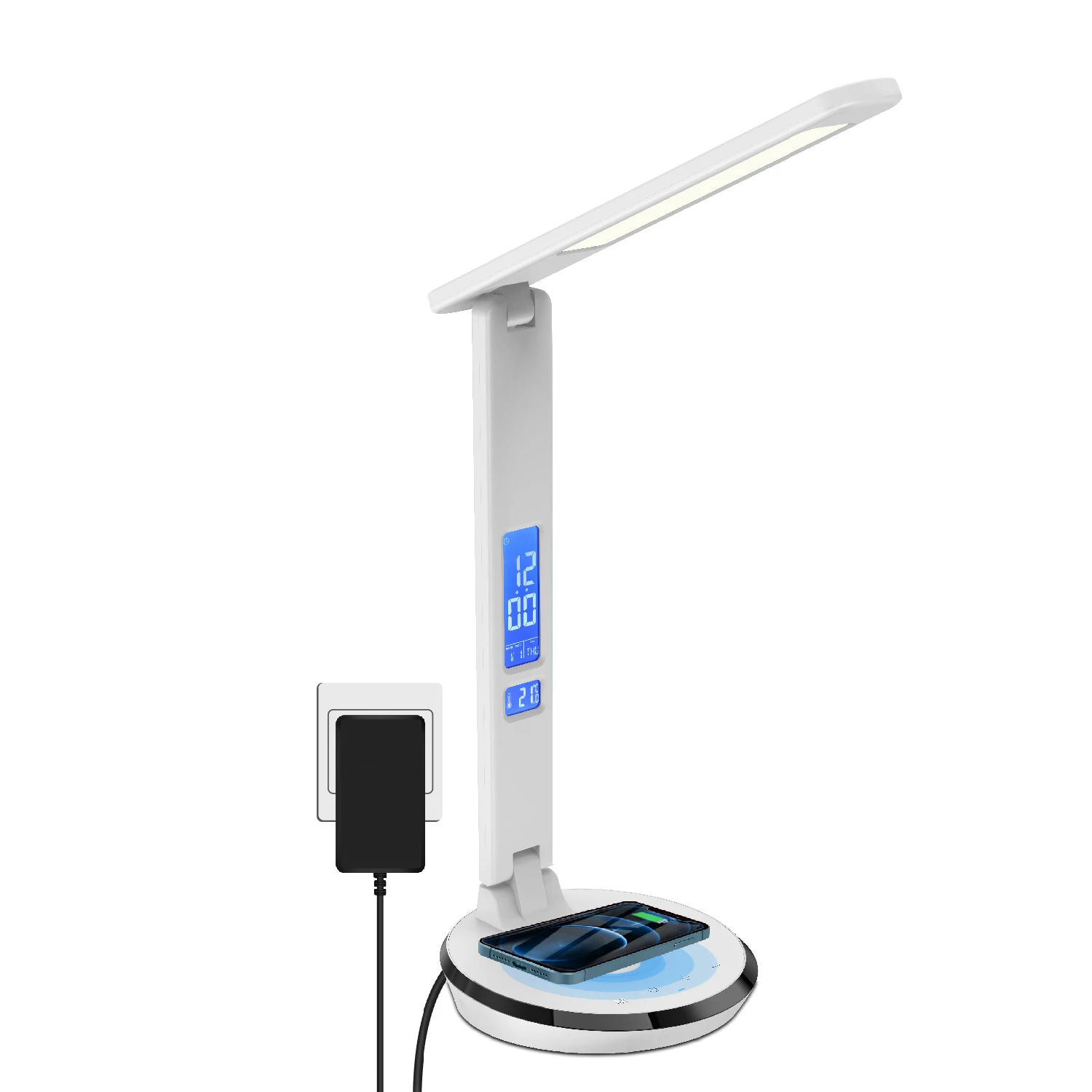 Standard Modern Wireless Charging 5 Modes Study Light USB Reading Bedside Desk Lamp Bedroom Plastic LED Table Lamp