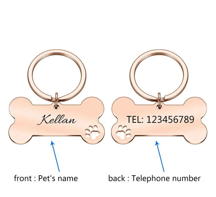 The New Listing Stainless Steel Dog Id Tag Anti-Lost Pendant Pet Name Tag