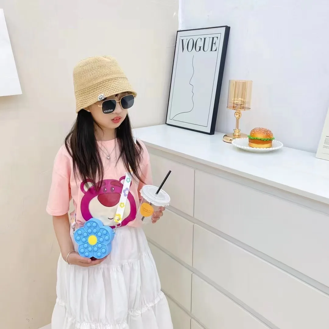 Shoulder strap phone bags bubble gum decompression colorful for Samsung S23 relax travel Silicone holder for iphone 13 pro max