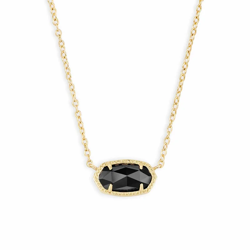 Fashion Jewelry Natural Crystal Tooth Necklace Onyx Colored Gemstone Pendant Necklaces for Women