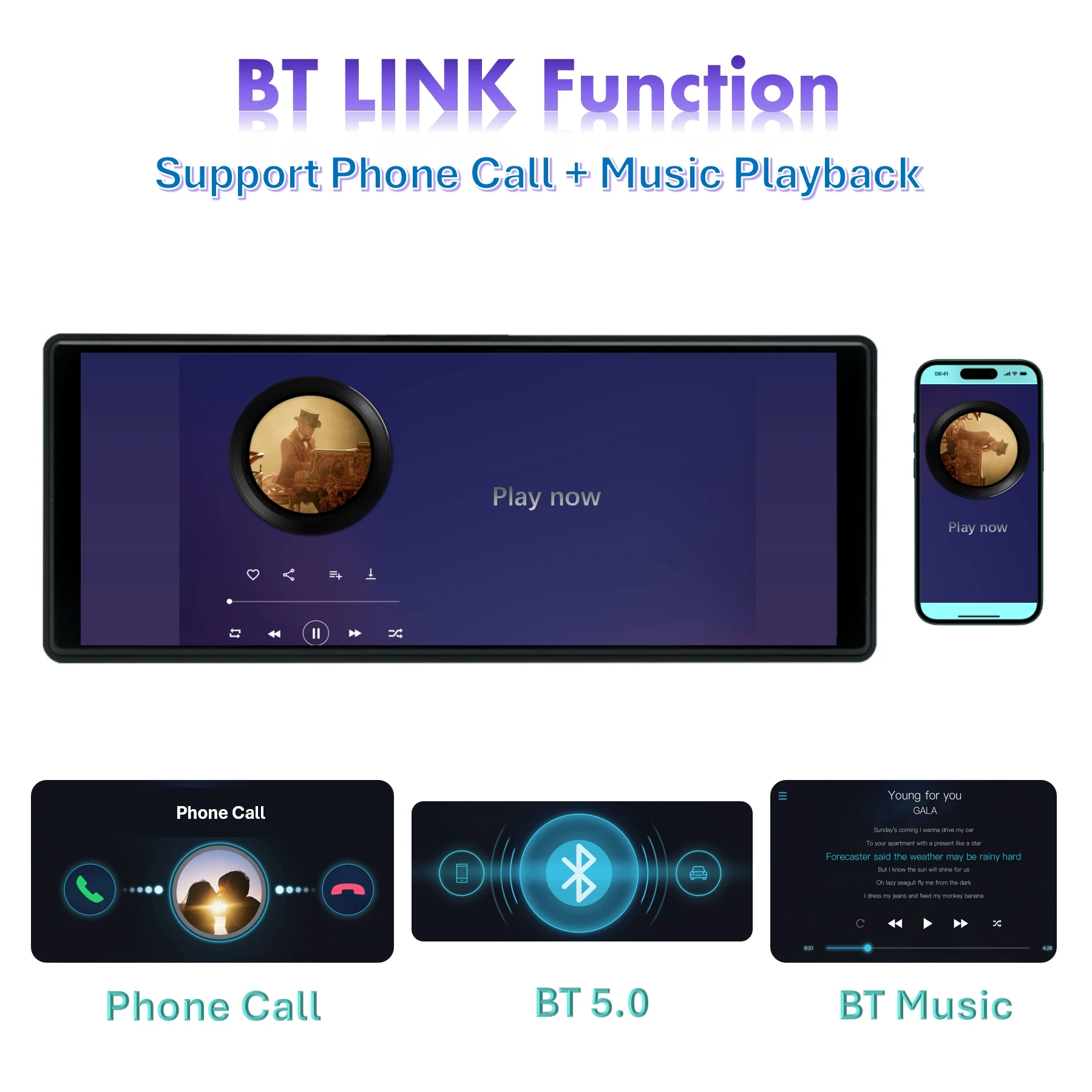 Zmecar Universal 10.26inch Car Radio AndroidAuto Wifi Bt Fm Airplay Support 1080P Camera Portable Car Player