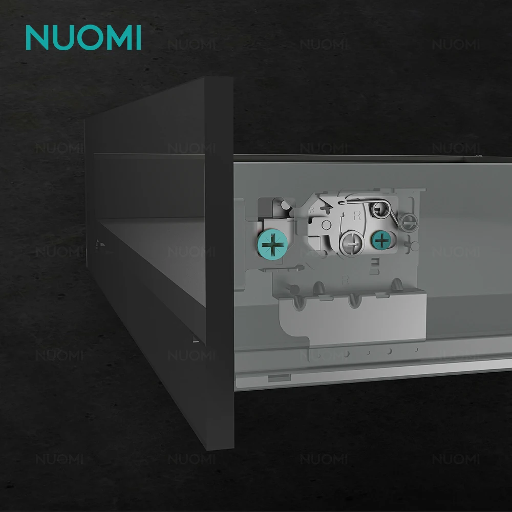 NUOMI Furniture Hardware JANE Series Tandem Cabinet Drawer Box Runner Rail Soft Closing Slim Undermount Drawer Slide for Kitchen