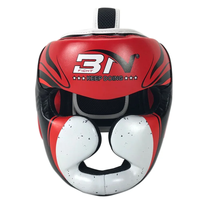 BN PU Leather boxing Helmet MMA Protector Headgear Fighting Sparring Helmet