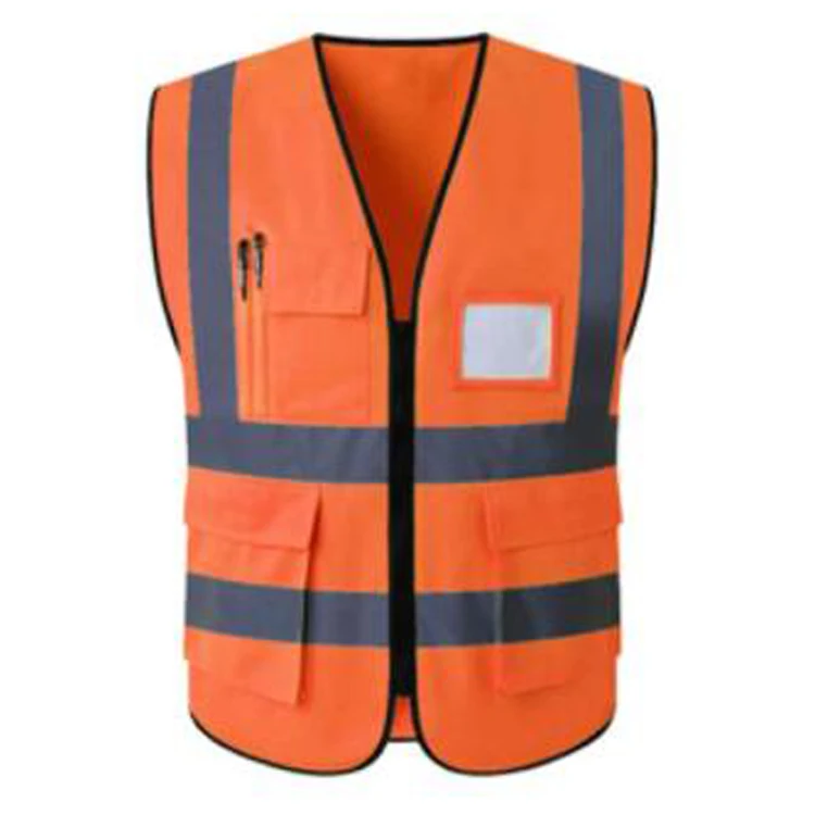 2021 OEM New DesignSafety Vest Hi Vis Work High Visible Patch With Pocket Security Guard Reflective Striping Protective Vest