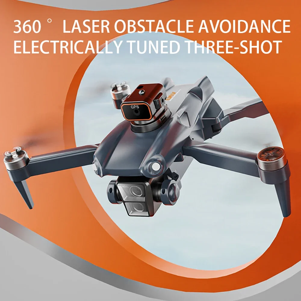 New professional drone with high-definition three cameras 360 degree obstacle avoidance brushless foldable quadcopter GPS