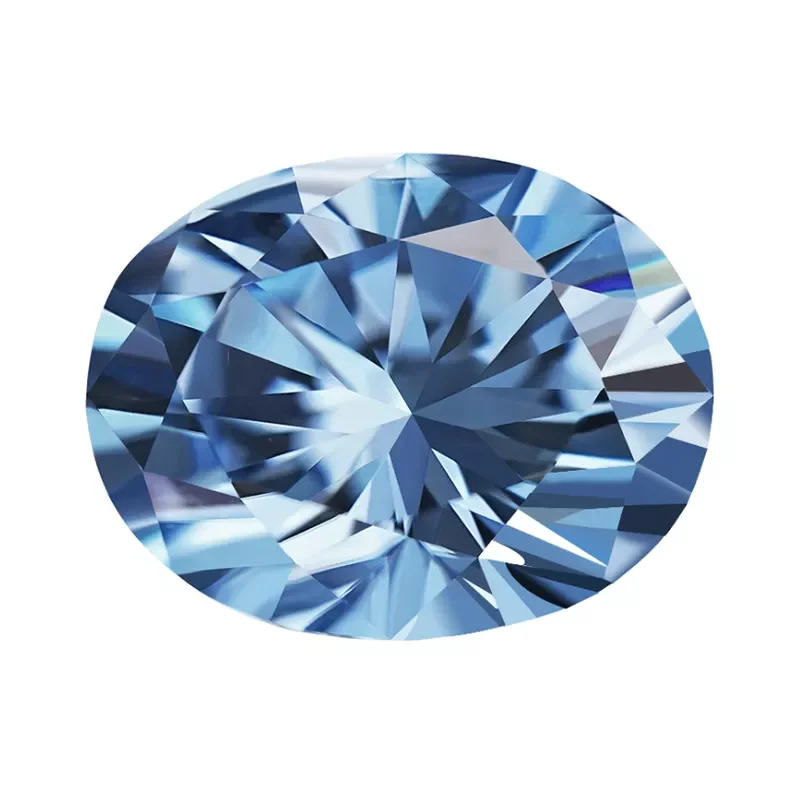 SICGEM Nature Color Lab Grown Gem Stone VVS Clarity Color Diamond  Oval Light Blue 1ct Sapphire Moissanite Loose