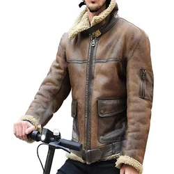 Winter blouson erkek mont custom baseball jacket este polaire homme Mens heavyweighty Warm thick Fur Coat Leather Jackets