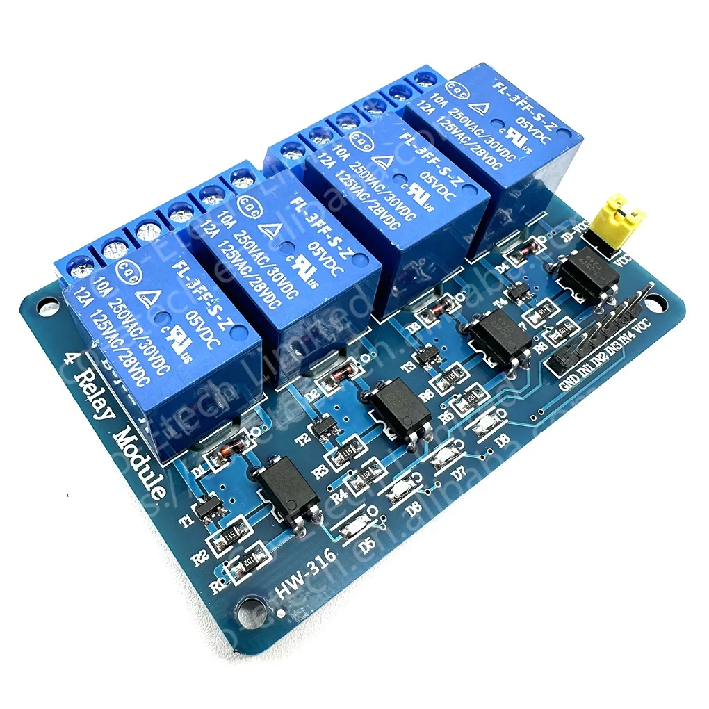 4 Channel DC 5V 12V 24V Relay Module With Optocoupler Low Level Expansion Board